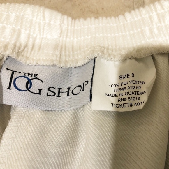 🆕 Tog Shop Everyday Knit Pull On Pants Vintage High Rise White Straight Leg - Picture 8 of 13